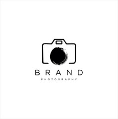 Photography Camera Logo . Photography logo in black color Vector  Vintage Retro Hipster