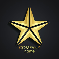 Obraz premium 3d stylized gold star logo