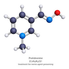 Pralidoxime poisoning treatment as a 3D rendering