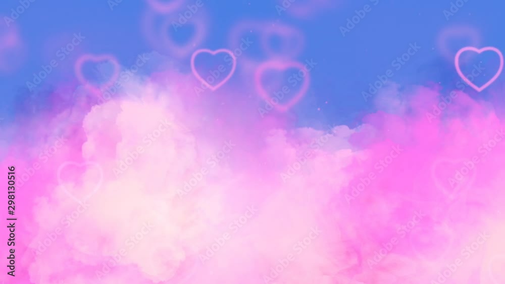Canvas Prints pink fog and flying hearts loop animation