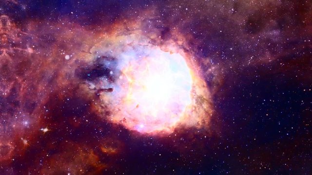 Big bang or supernova star in space loop animation
