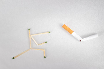 Match athlet, fighter with smoking.