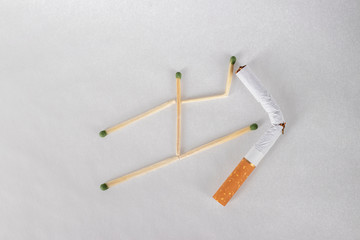 Match athlet, fighter with smoking.