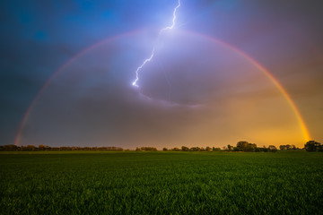 Rainbow and lightning 