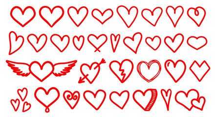 heart love vector doodle. heart outline hand drawn icon. heart shape sketch sign.