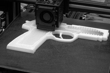 3D printed weapon used for an Assassination attempt Black and white