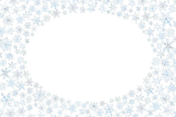 Oval snowflake frame - 298134766
