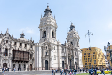 Fototapeta na wymiar principal church of the city of Lima Peru