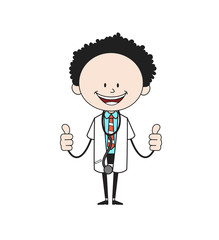 Cartoon Doctor - Double Thumbs Up
