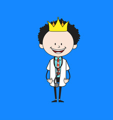 Cartoon Doctor - Wearing a Crown