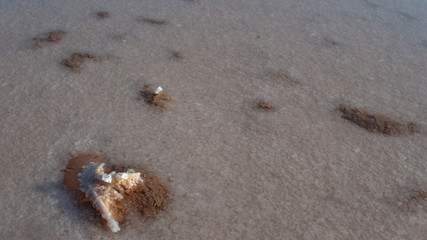 Salt lake Crimea autumn. autumn in the Crimea. Salt and texture. Salt crystal.