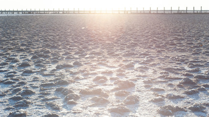 Salt lake Crimea autumn. autumn in the Crimea. Salt and texture. Salt crystal.