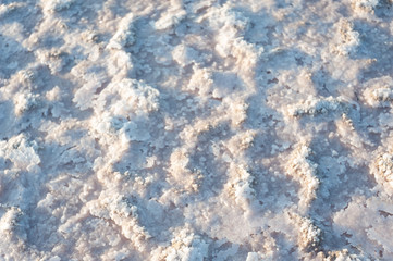 Salt lake Crimea autumn. autumn in the Crimea. Salt and texture. Salt crystal.