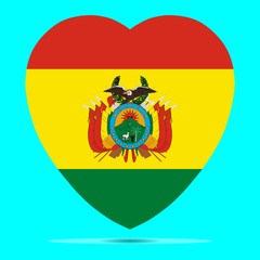Bolivia Flag In Heart Shape Vector illustration eps 10