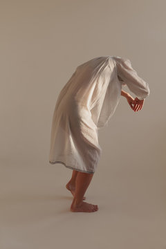 Dance of woman in folk costume