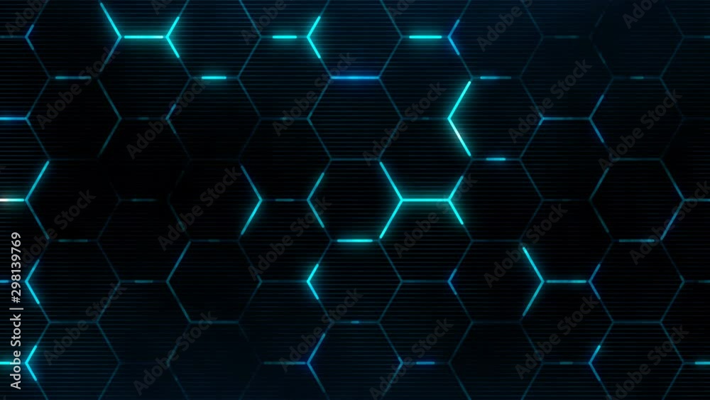 Poster sci-fi grid with hexagons. abstract technology background for futuristic concept. hexagonal structur