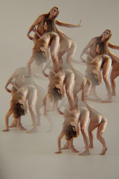 Girls performing psychedelic dance