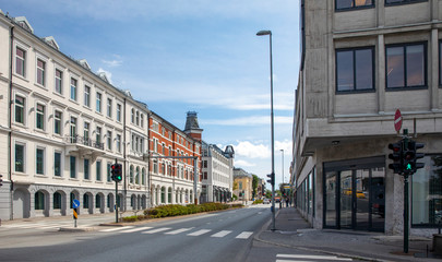 Fototapeta premium Street in Kristiansand city South Norway