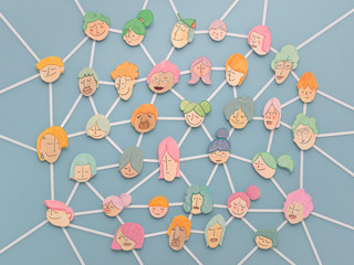 Women communication Women faces illustration draw and painted with watercolors.