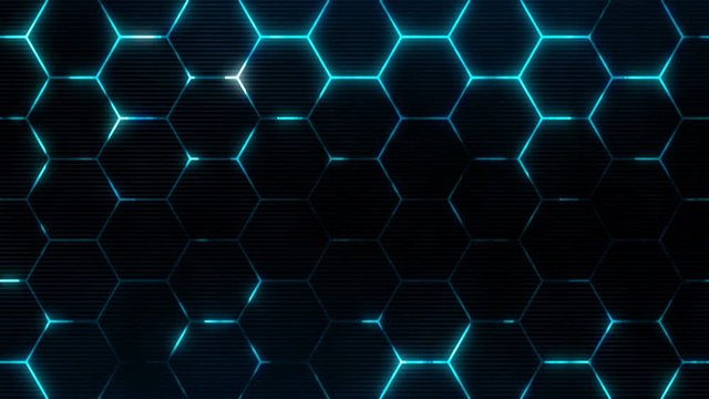 Abstract technology background with hexagonal texture. Creative hexagons pattern for futuristic concept. Seamless loop.