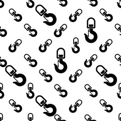 Fototapeta premium Crane Hook Icon Seamless Pattern, Tow Hook