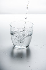 glass with water on a white background