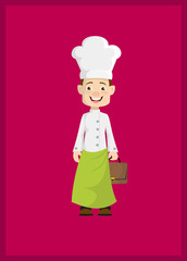 Chef - Holding a Suitcase and ready to go