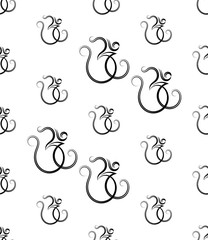 Aum (Om) The Holy Motif Seamless Pattern