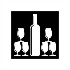 Bottle Of Wine And Glass Design