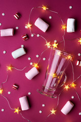 christmas garland with stars and sweets