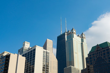 Fototapeta na wymiar Chicago Skyscrapers seen from the Gold Coast Neighborhood