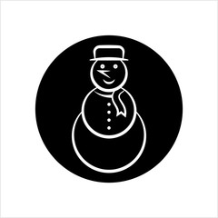 Snowman Icon, Snow Sculpture Of Man Icon