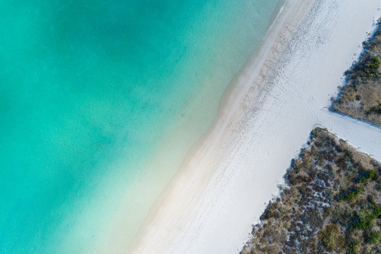 Aerial Views Of Horses Exercising On Beach