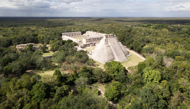 Aerial view to Mayan ruins