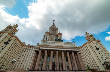 Obraz premium City the Moscow .view of the Moscow State University named after M.V. Lomonosov.central building of the university complex.Russia.2019