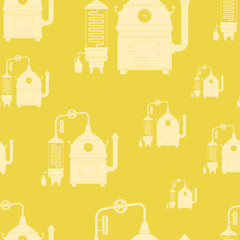 Seamless pattern with vintage distillation apparatus