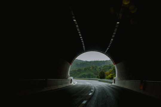 Driving through a tunnel