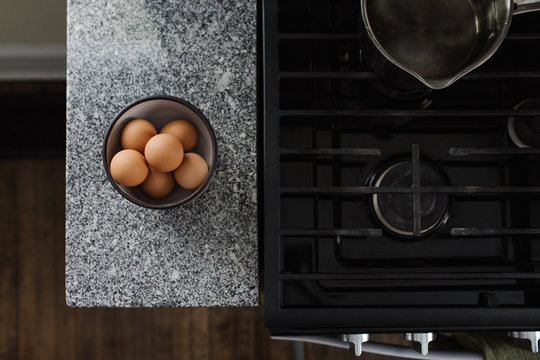 Bowl of Brown Eggs on Kitchen Counter