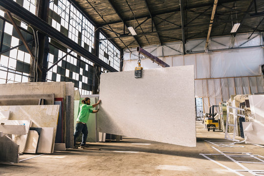 Stone Inventory Lifted by Fork Lift