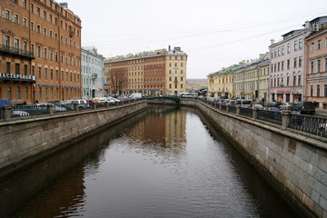 Naklejka premium Griboyedov Canal close to Sennaya Square, St. Petersburg, Russia