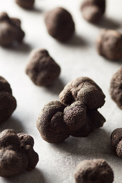 Arrangement of delicious black truffles