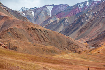 Landscape view of dusty road going far away nowhere