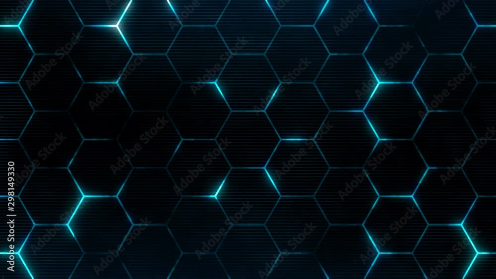 Poster futuristic surface concept with hexagons. trendy sci-fi technology background with hexagonal pattern