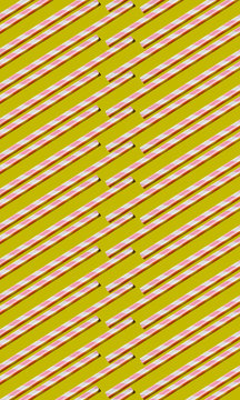 Pink Drinking Straw Pattern on Yellow