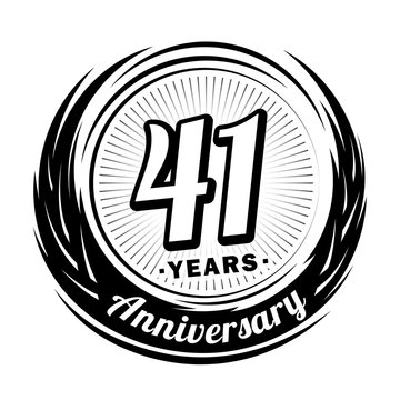 41 years anniversary. Anniversary logo design. Forty-one years logo.