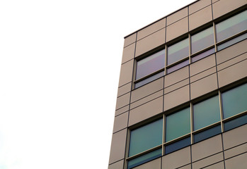 Obraz premium business building office corner skyscraper modern architecture gray steel wall