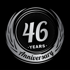 Fototapeta premium 46 years anniversary. Anniversary logo design. Forty-six years logo.