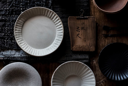 Japanese ceramics, fabrics and props