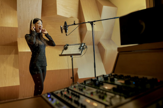 Singer in Recording Studio