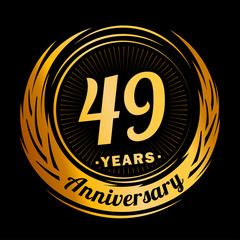 49 years anniversary. Anniversary logo design. Forty-nine years logo.